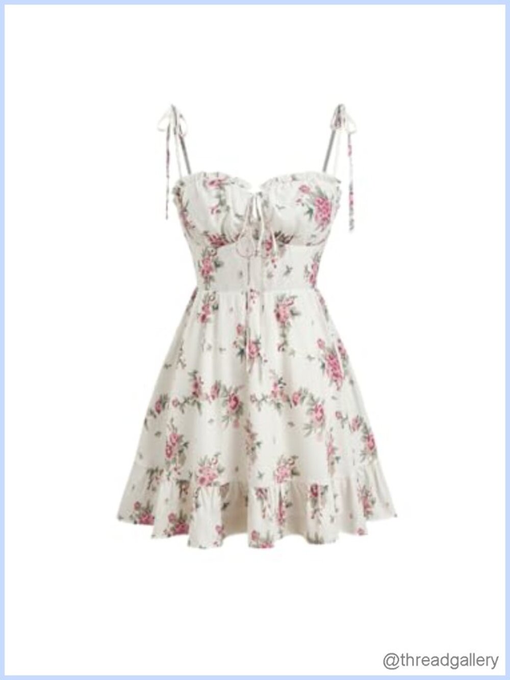 Floral Mini Sundress Spaghetti Strap Square Neck Sleeveless Casual Summer Dress